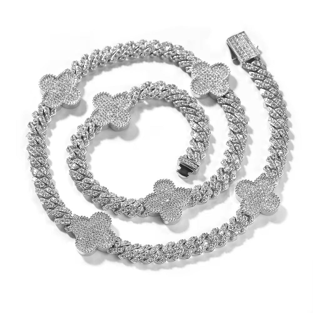 Shamrock  Cuban Necklace