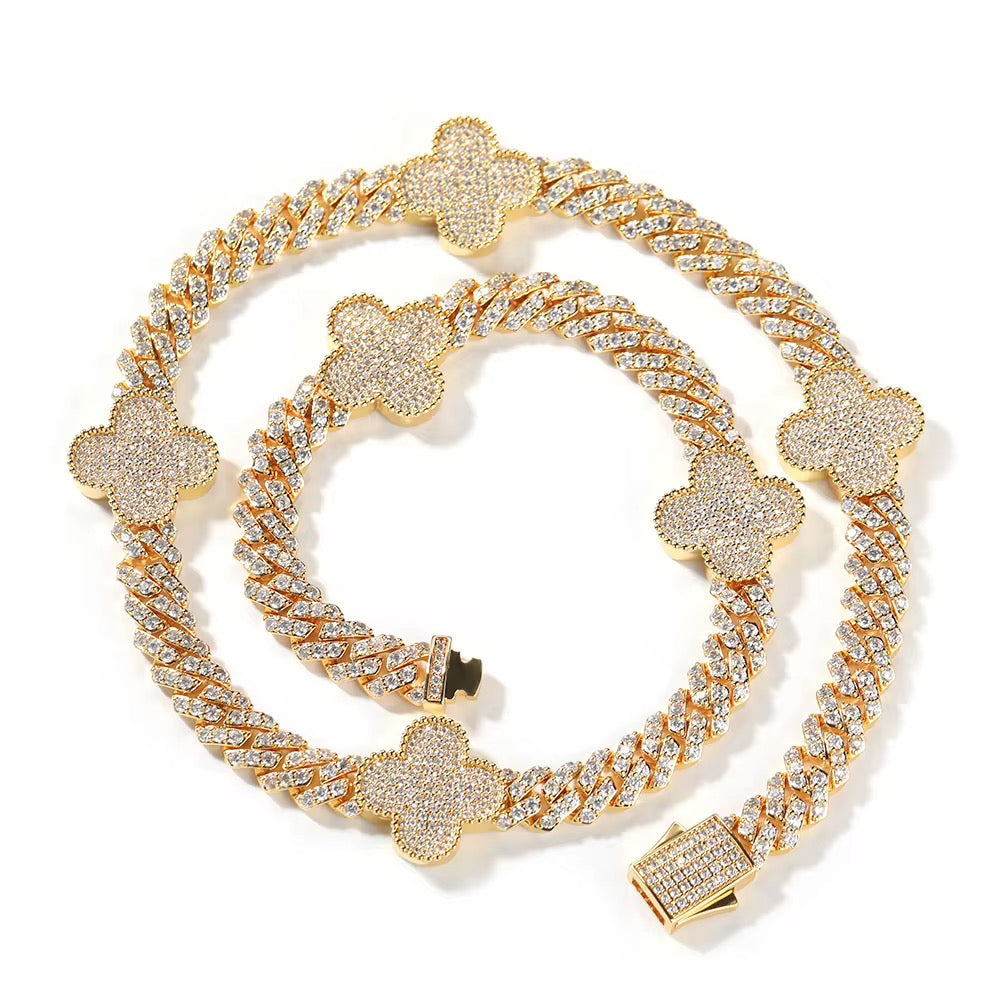 Shamrock  Cuban Necklace