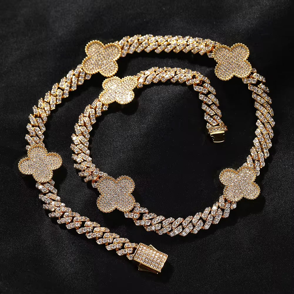 Shamrock  Cuban Necklace