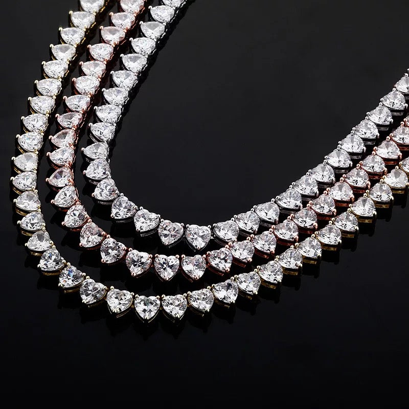 Cold Hearted Tennis Necklace