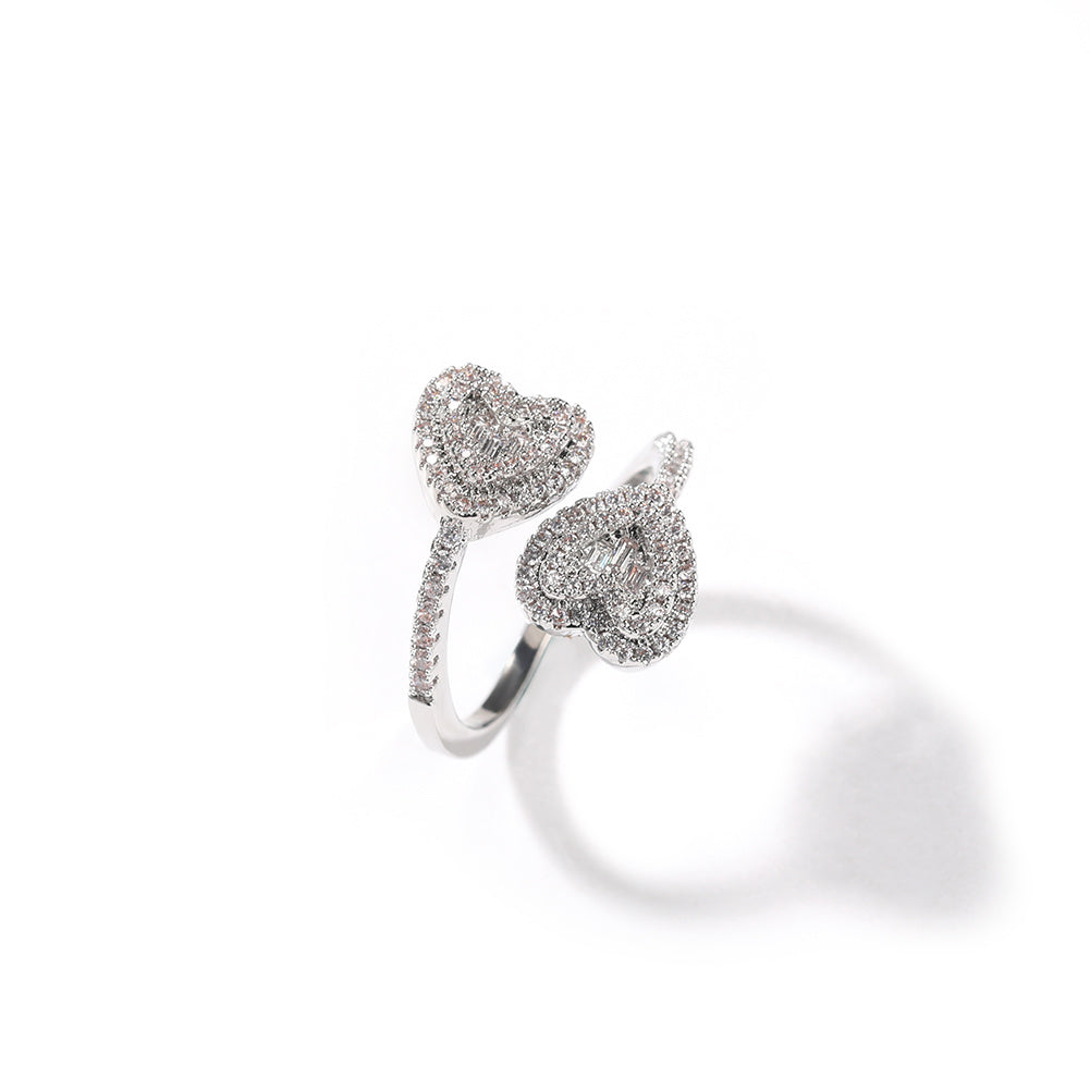 Dainty Cuff Heart Ring -Adjustable