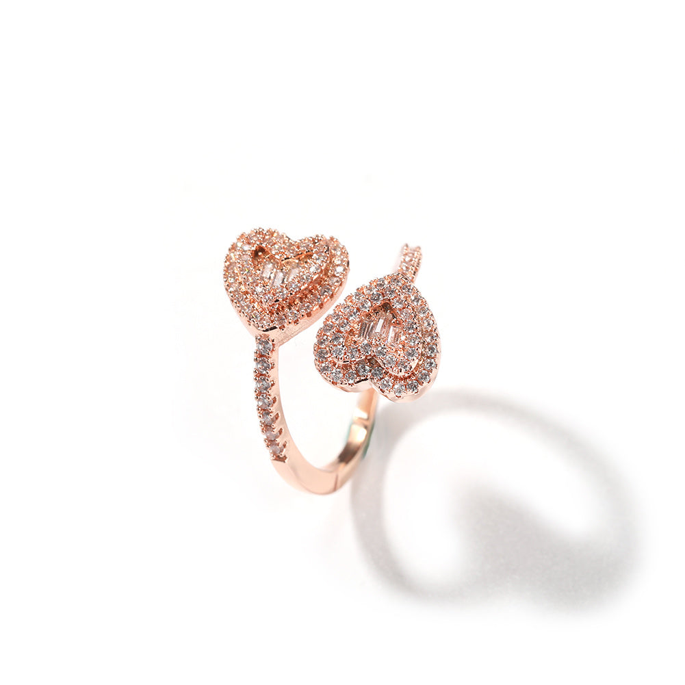 Dainty Cuff Heart Ring -Adjustable