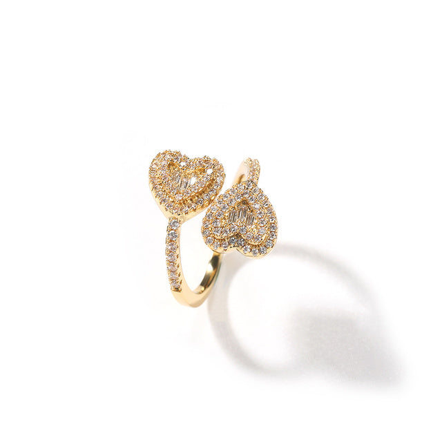 Dainty Cuff Heart Ring -Adjustable