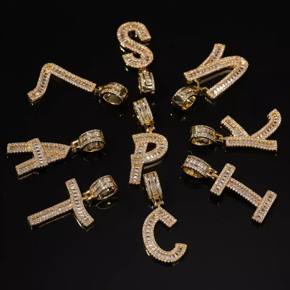 Baguette Letter Pendent