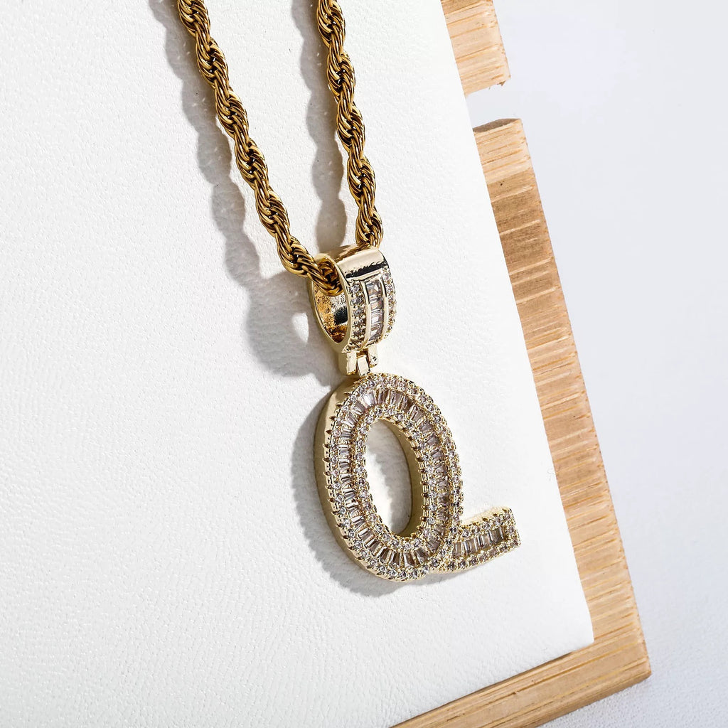 Baguette Letter Pendent