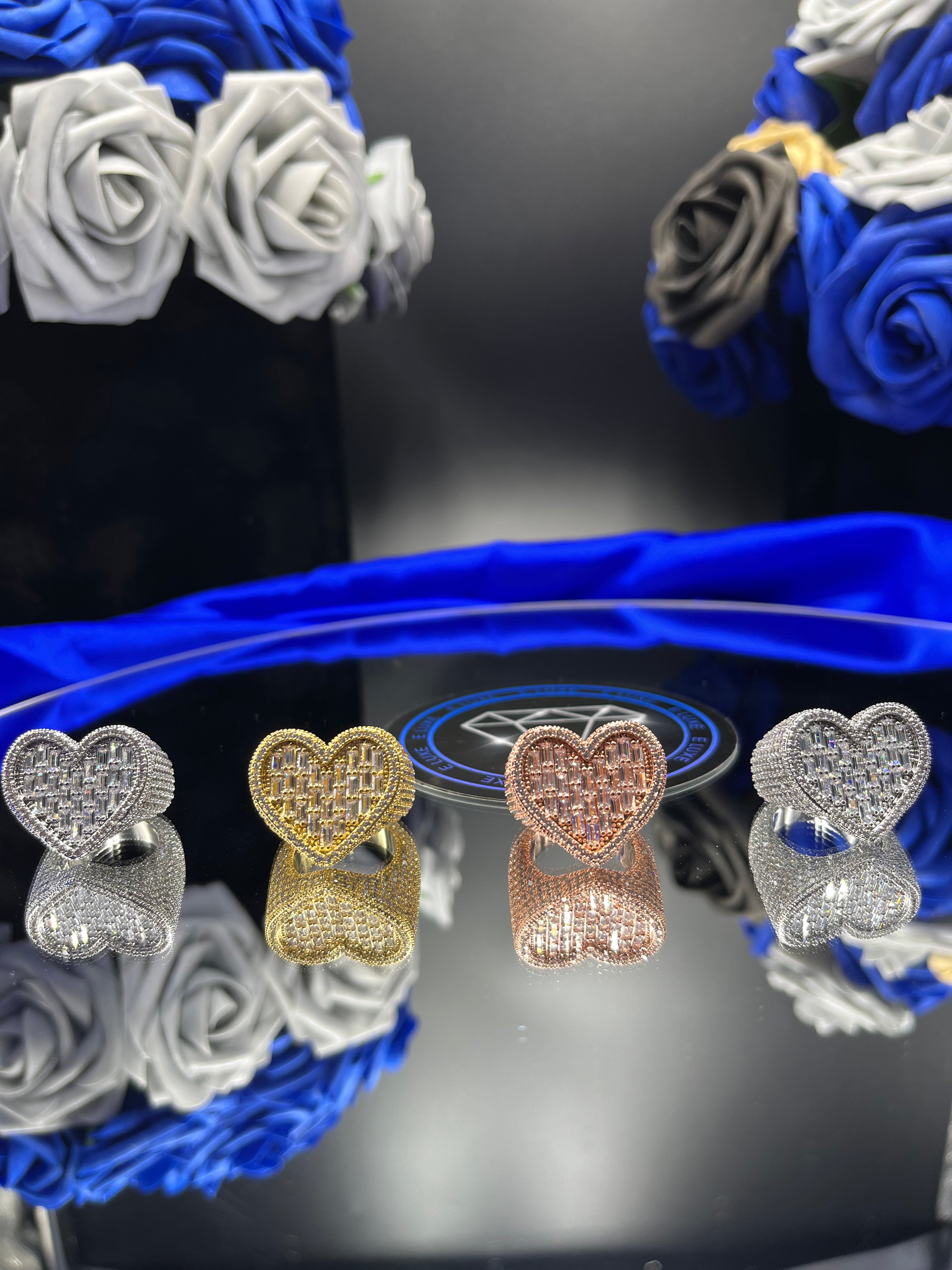 Baguette Bubble Heart Ring