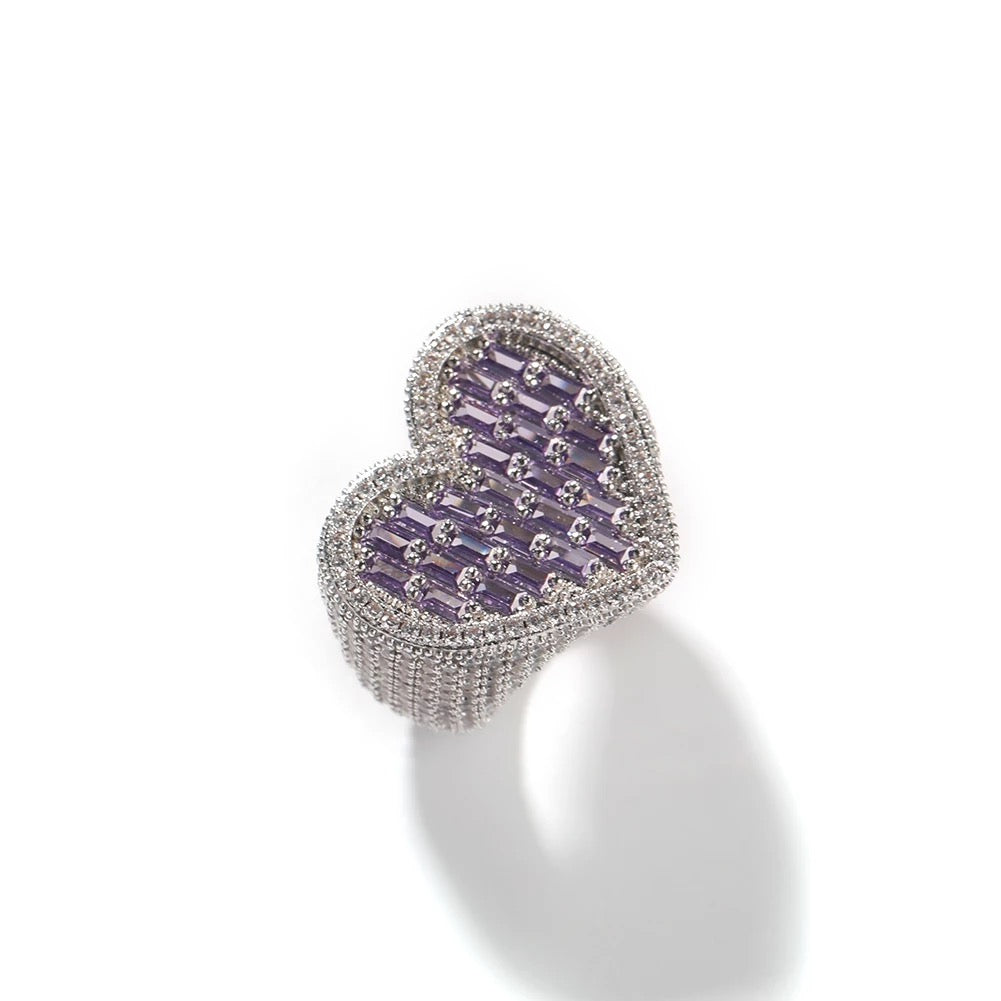 Baguette Bubble Heart Ring