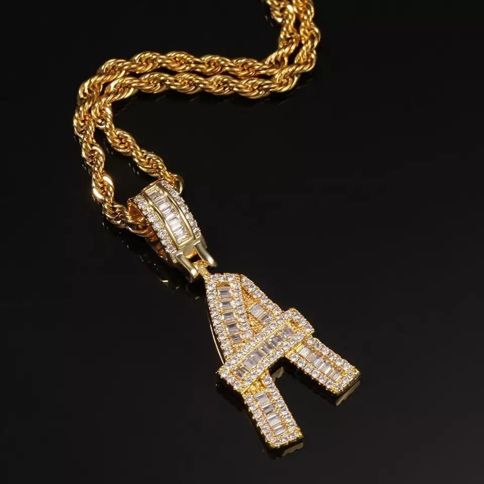Baguette Letter Pendent