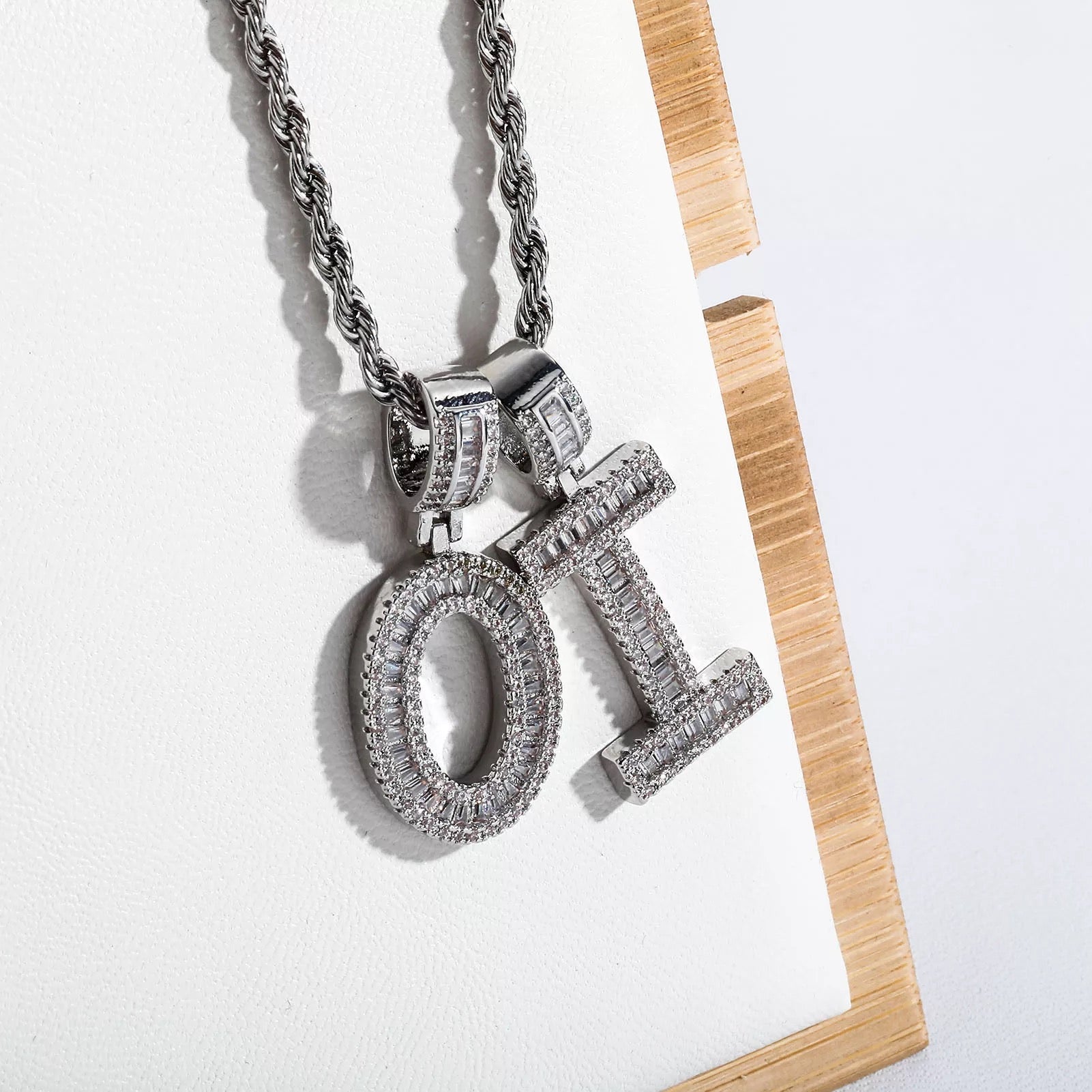 Baguette Letter Pendent