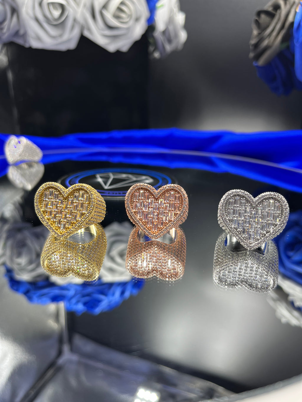 Baguette Bubble Heart Ring