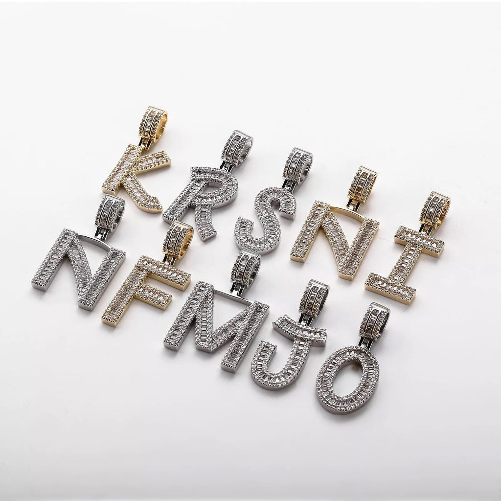 Baguette Letter Pendent