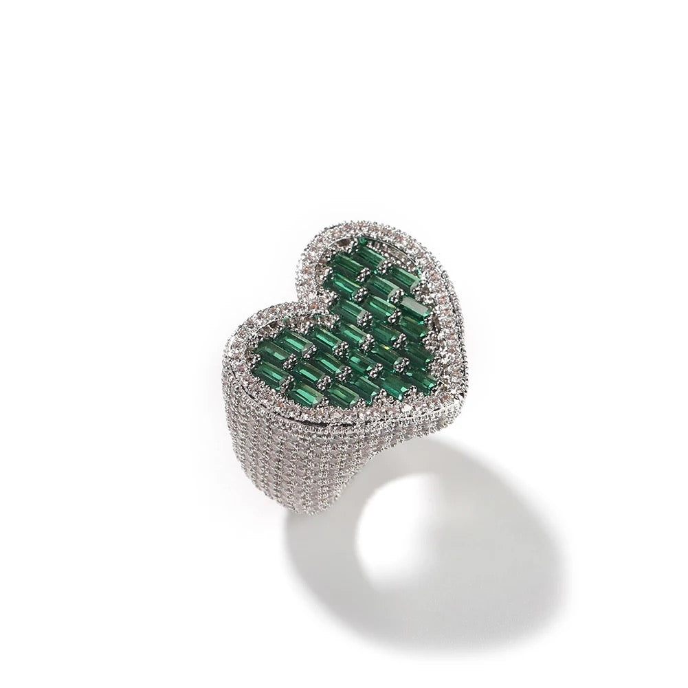 Baguette Bubble Heart Ring
