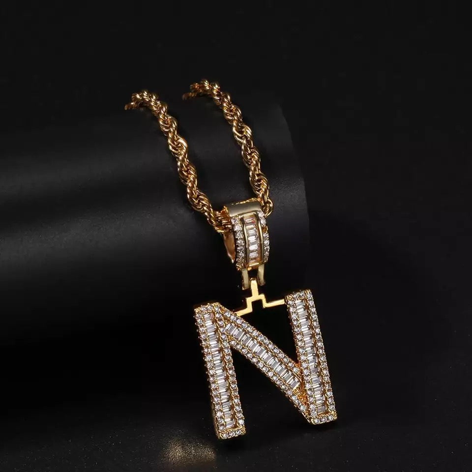 Baguette Letter Pendent