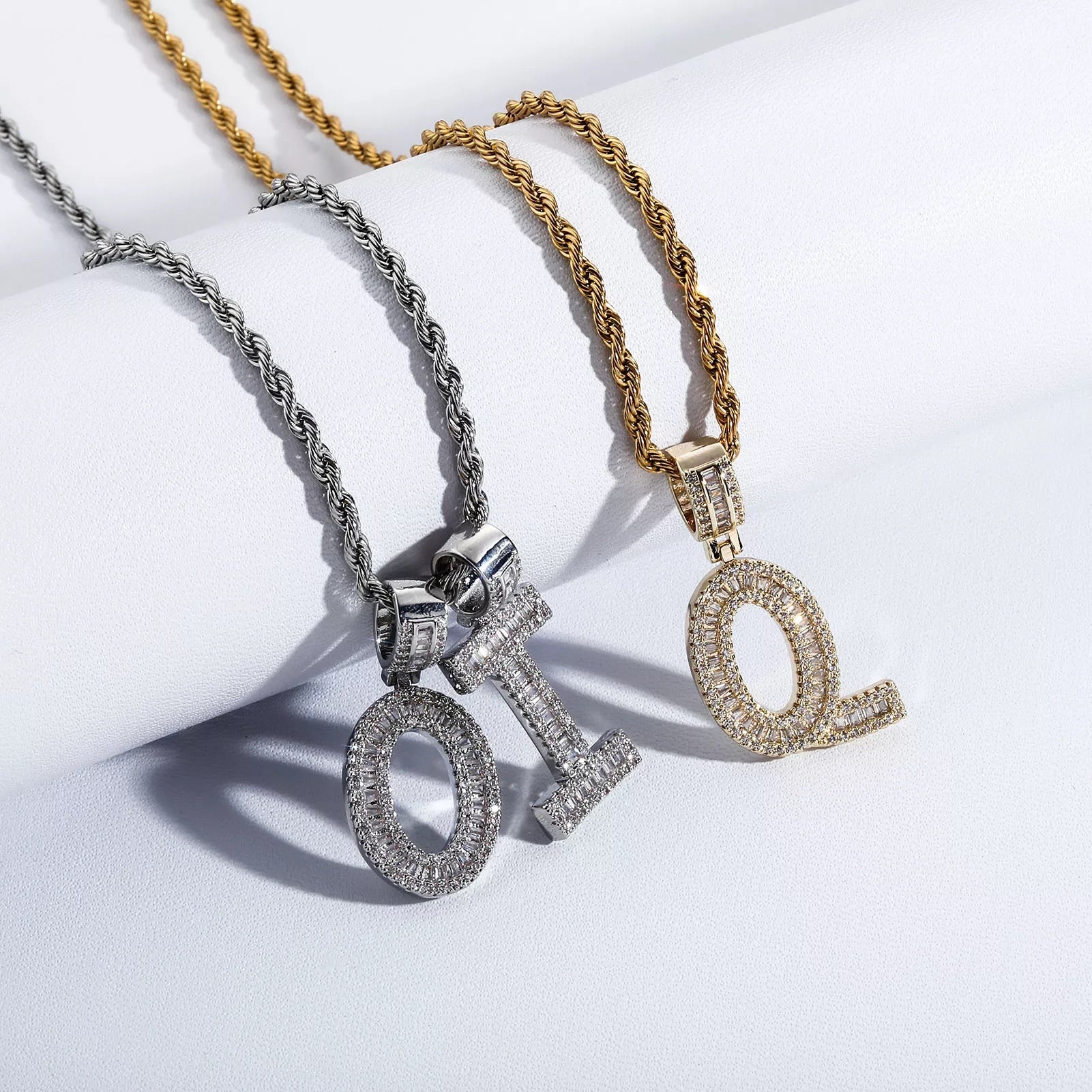 Baguette Letter Pendent