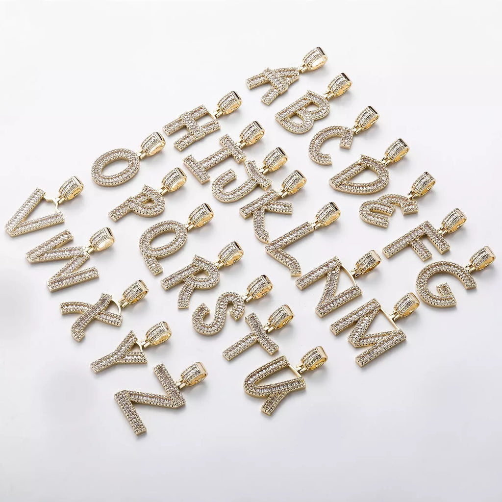 Baguette Letter Pendent