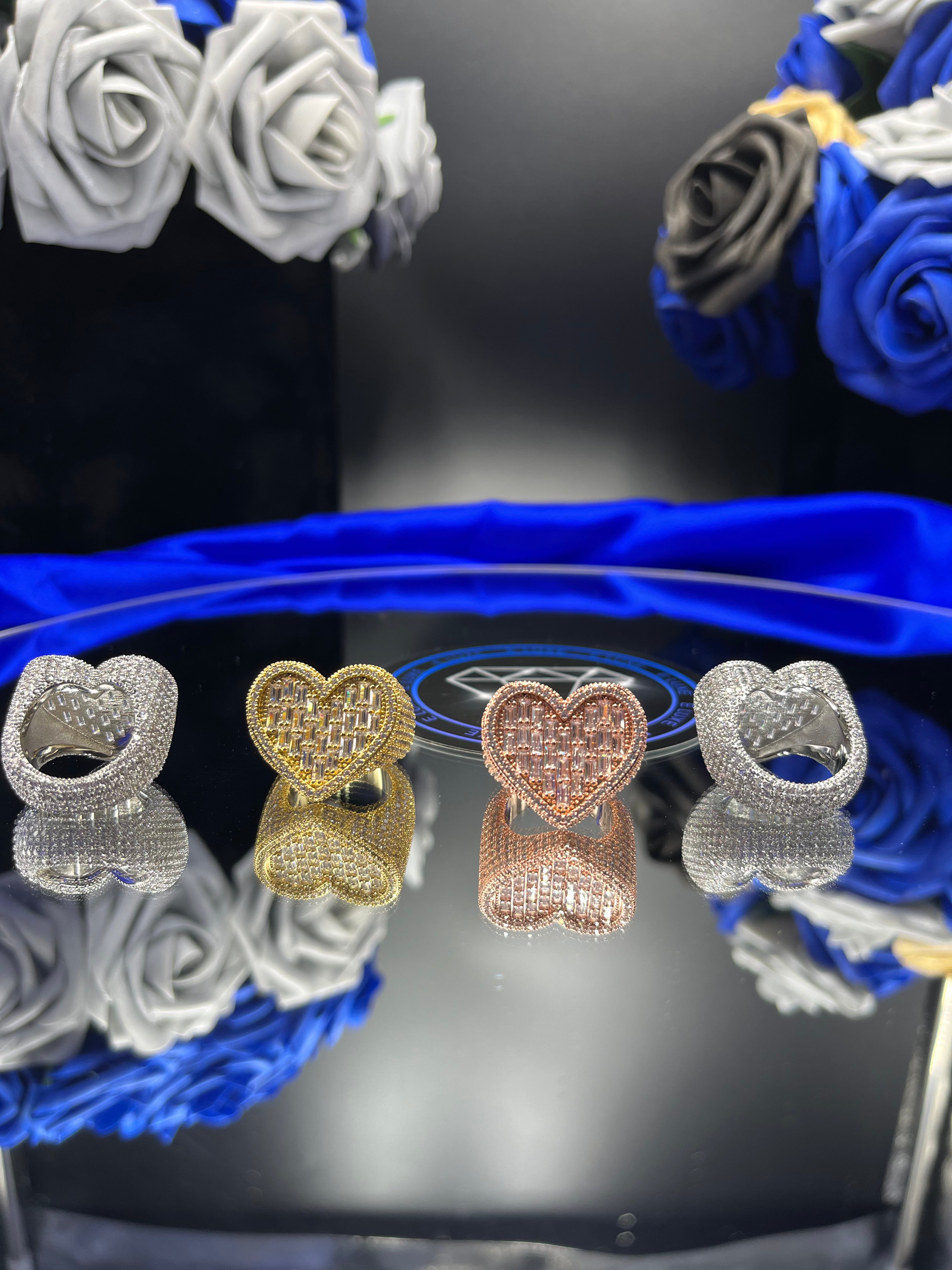 Baguette Bubble Heart Ring